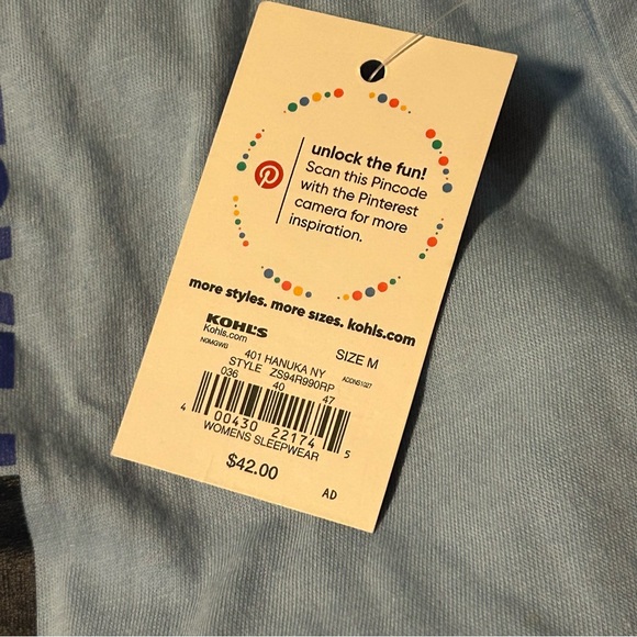 “Jammies for Families” Hanukkah pj set,knit top/fleece bottoms-adult size M-NEW - Picture 6 of 14